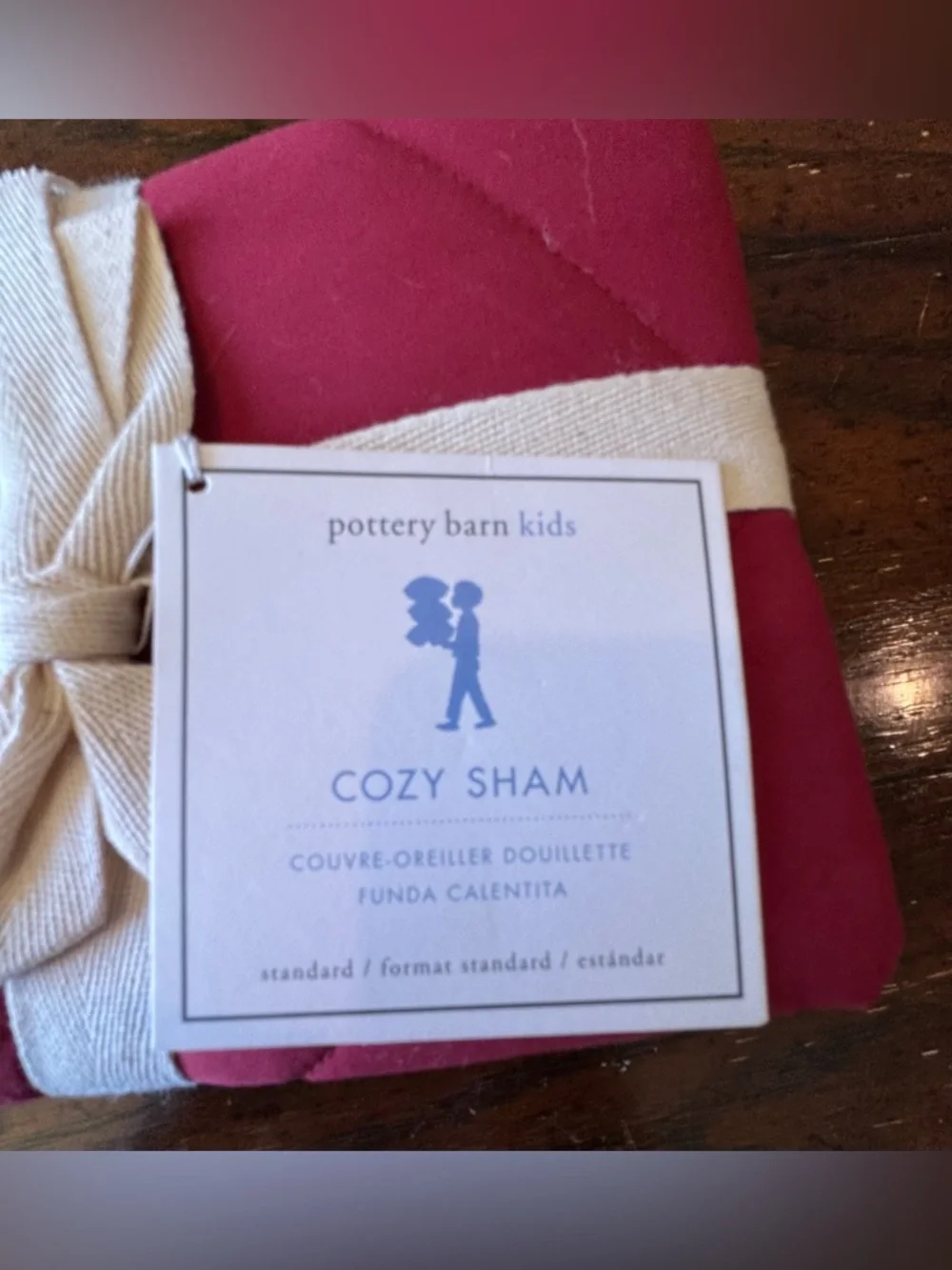 Pottery Barn Kids Quilted Sham Red Standard Cozy Bedding NWT